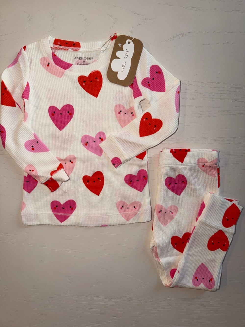 Angel Dear Toddler Girl Pajama Set Happy Hearts 2T 3-4